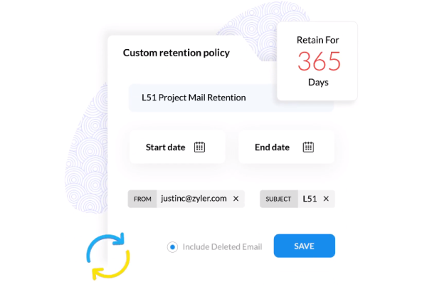 Custom retention policy for emails
